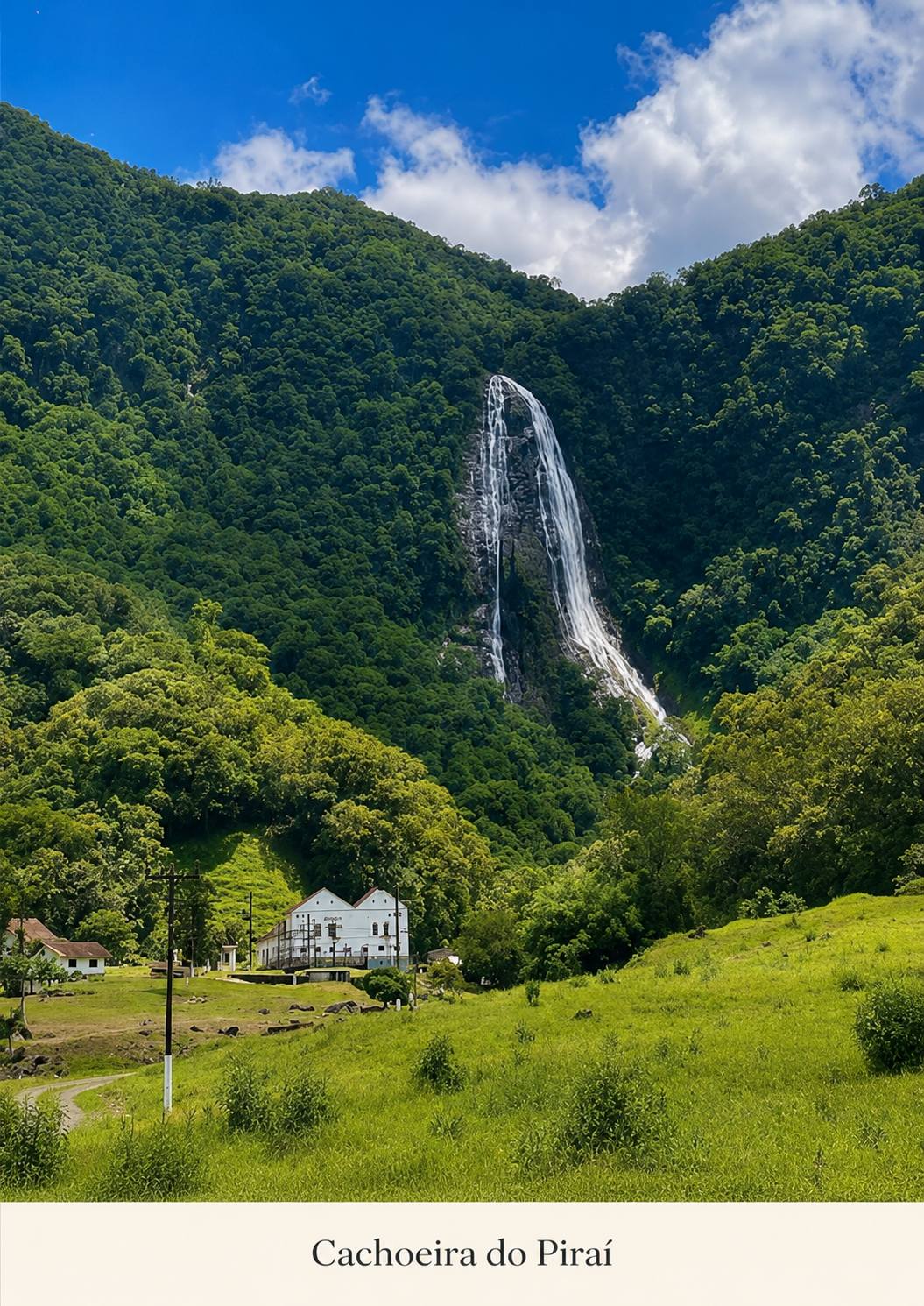 Usina do Piraí, a mais antiga usina hidrelétrica de Santa Catarina, com arquitetura enxaimel e cachoeira